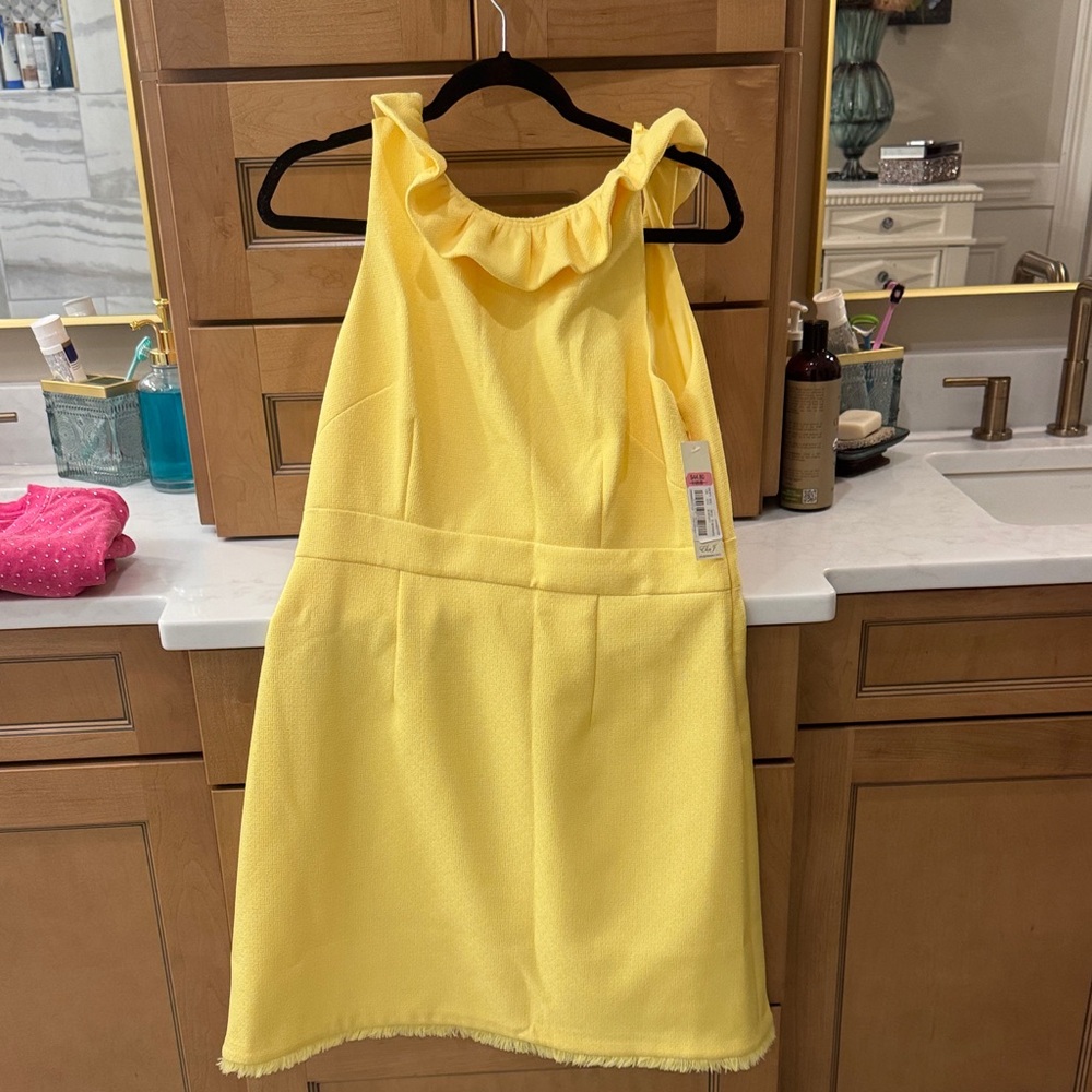Eliza J Sunny Yellow Halter Dress